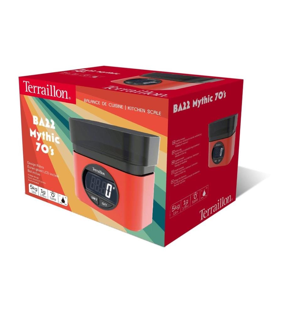 Terraillon - Balance de cuisine BA22 Mythic 70's Rouge