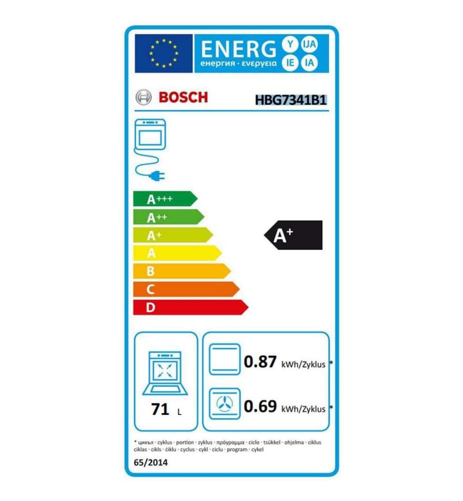 BOSCH - Four encastré HBG7341B1 Noir A +