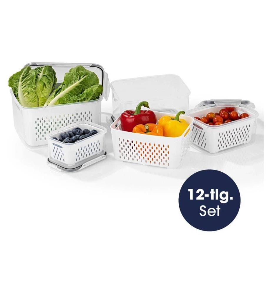 GOURMETMAXX - Boîte à provisions 12 pièces, 4 l, Blanc