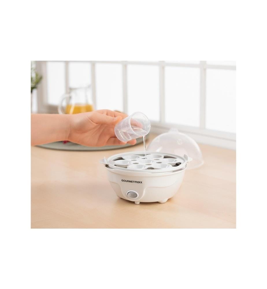 GOURMETMAXX - Cuiseur à oeufs 7 oeufs, Blanc