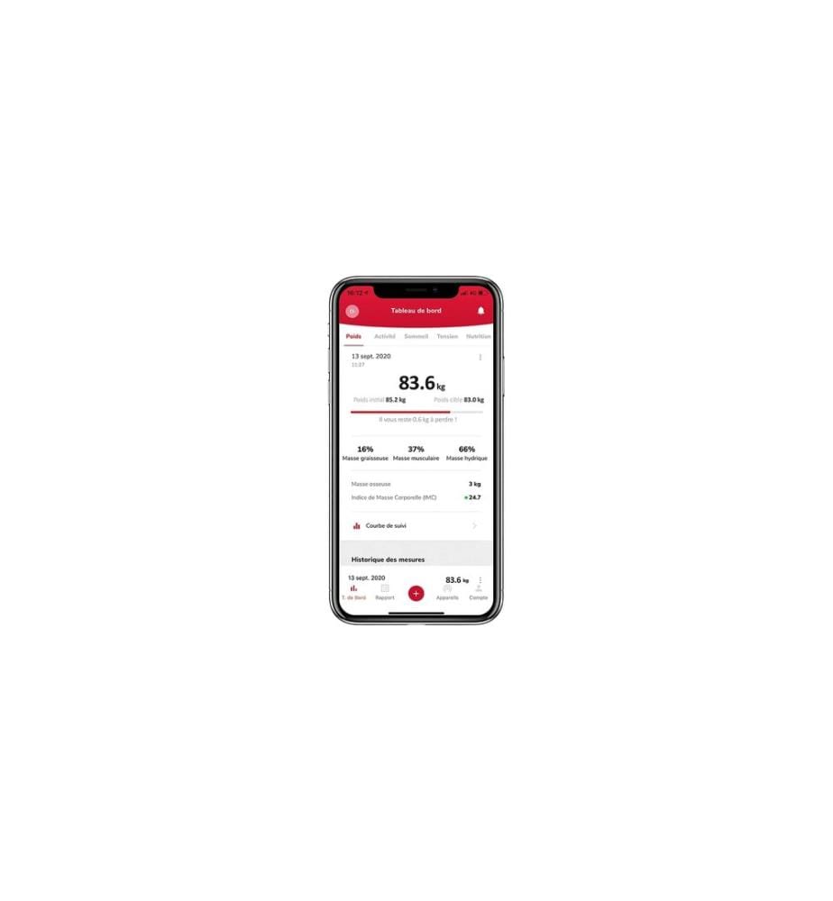 Terraillon - Balance de cuisine NutriTab Rouge