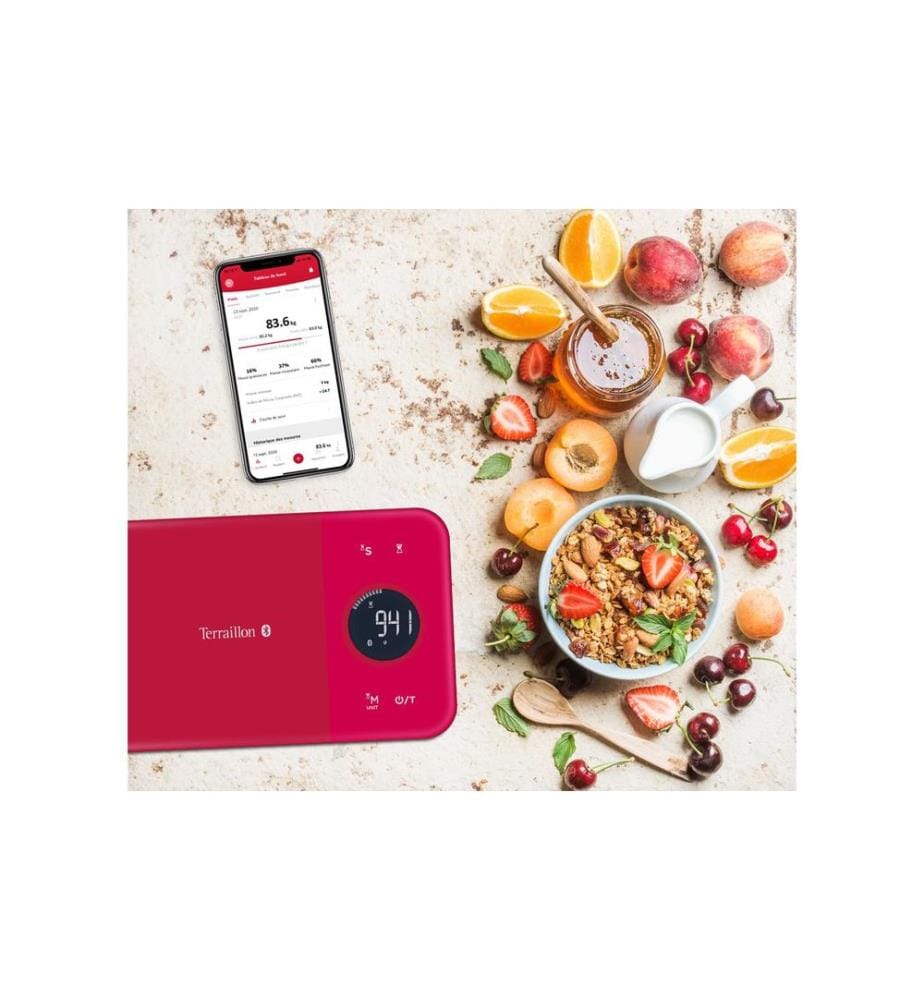 Terraillon - Balance de cuisine NutriTab Rouge