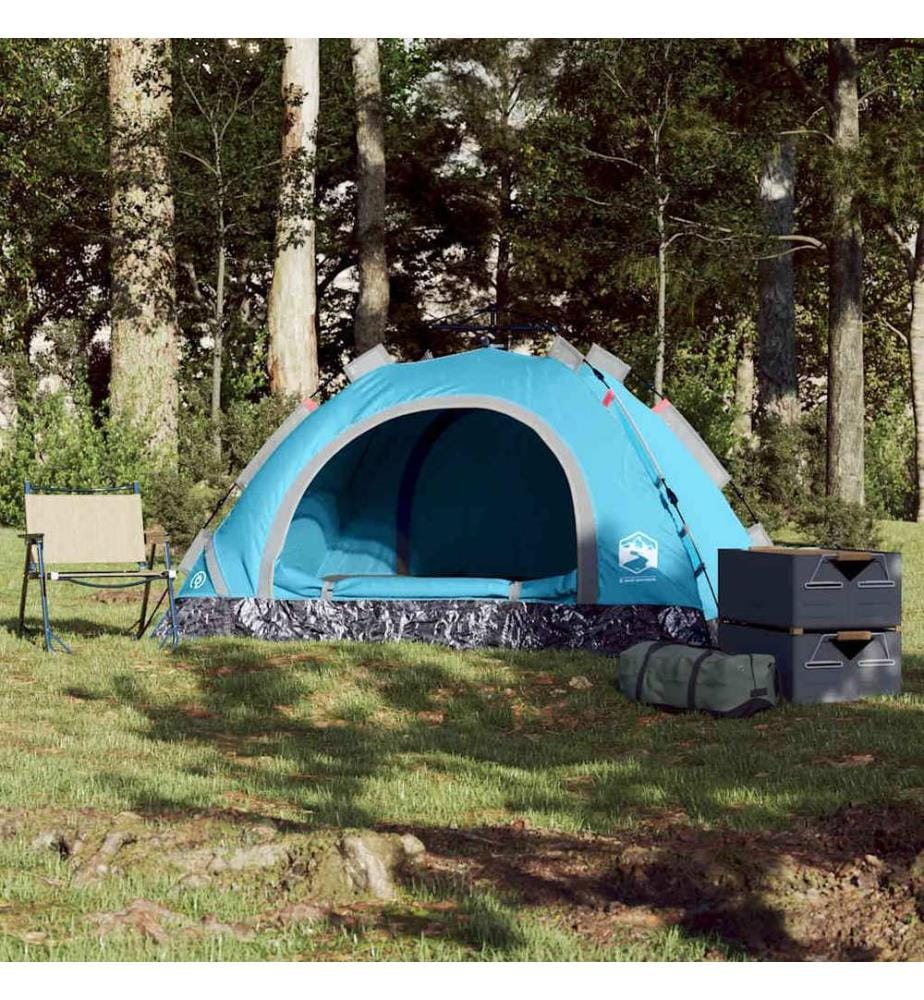 Campingzelt 2 Personen Blau Quick Release