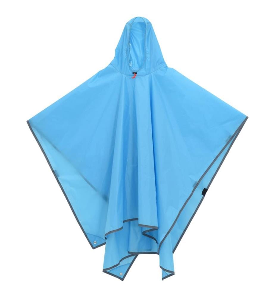 Poncho de pluie avec capuche design 2 en 1 bleu 223x145 cm