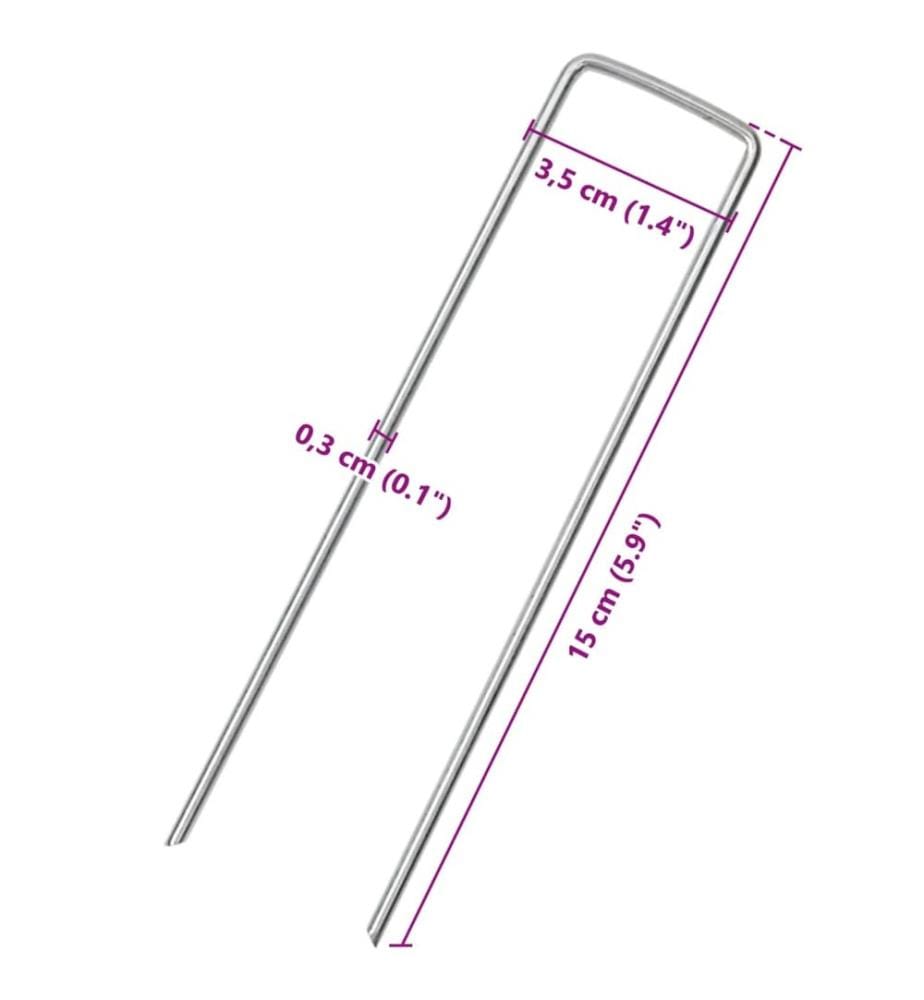 Bodenanker U-Form 25 Stk. 15x3,5 cm Verzinkter Stahl