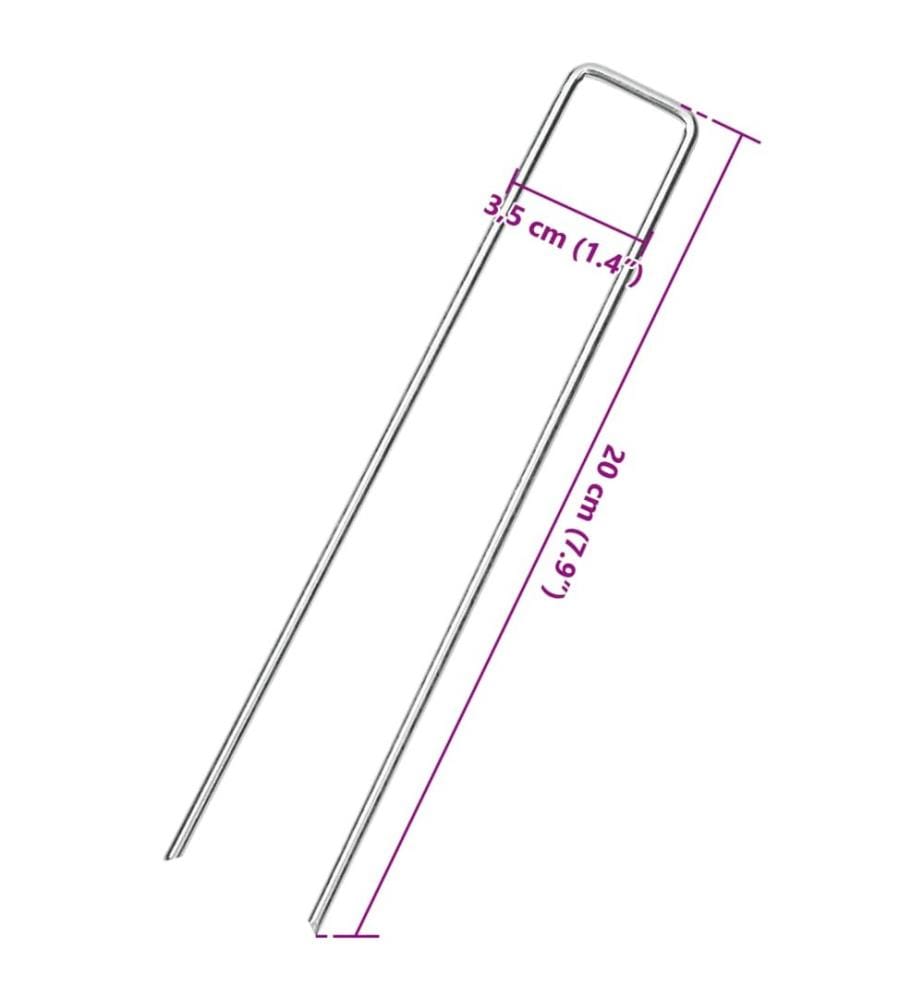 Bodenanker 25 Stk. U-Form 20x3,5 cm Verzinkter Stahl