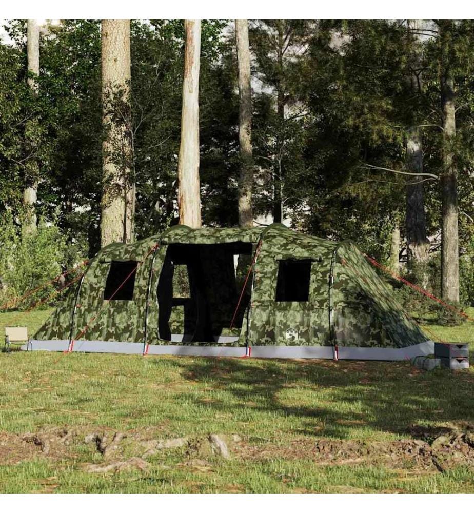 Tente familiale tunnel 6 personnes camouflage imperméable