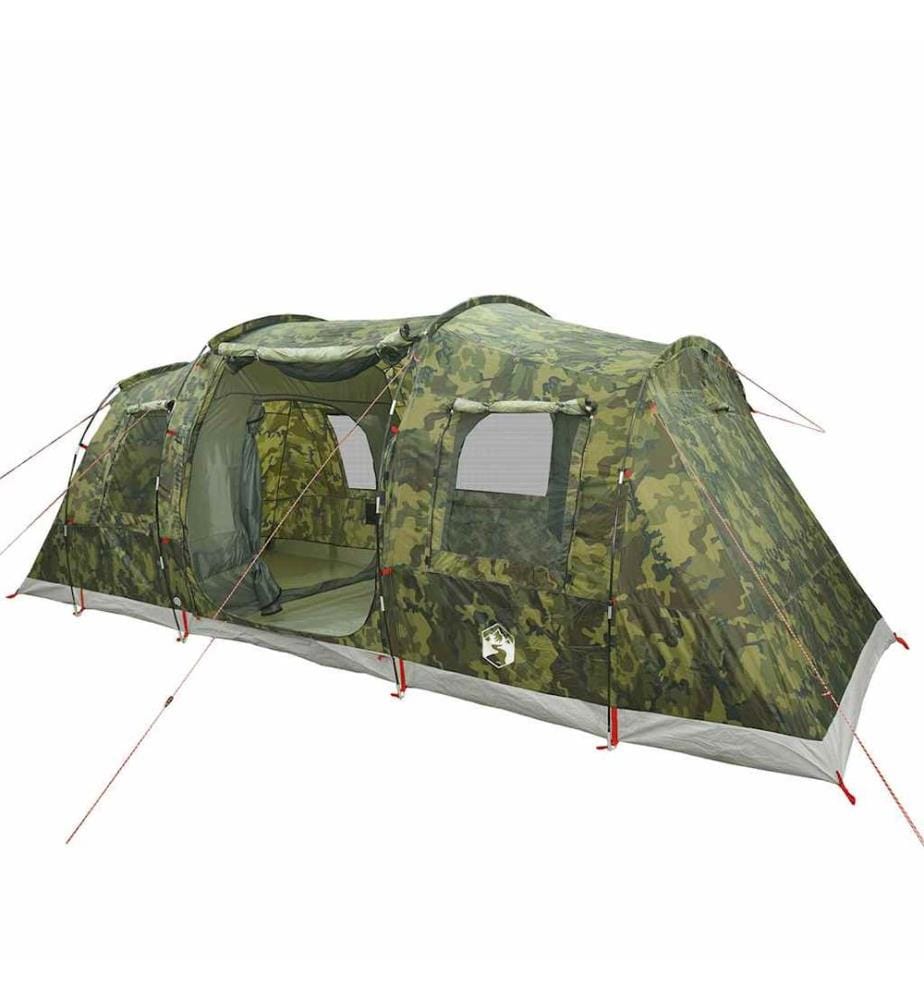 Tente familiale tunnel 6 personnes camouflage imperméable