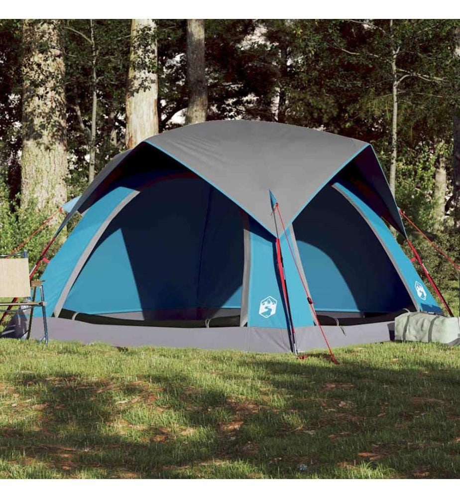 Campingzelt 4 Personen Blau Wasserdicht