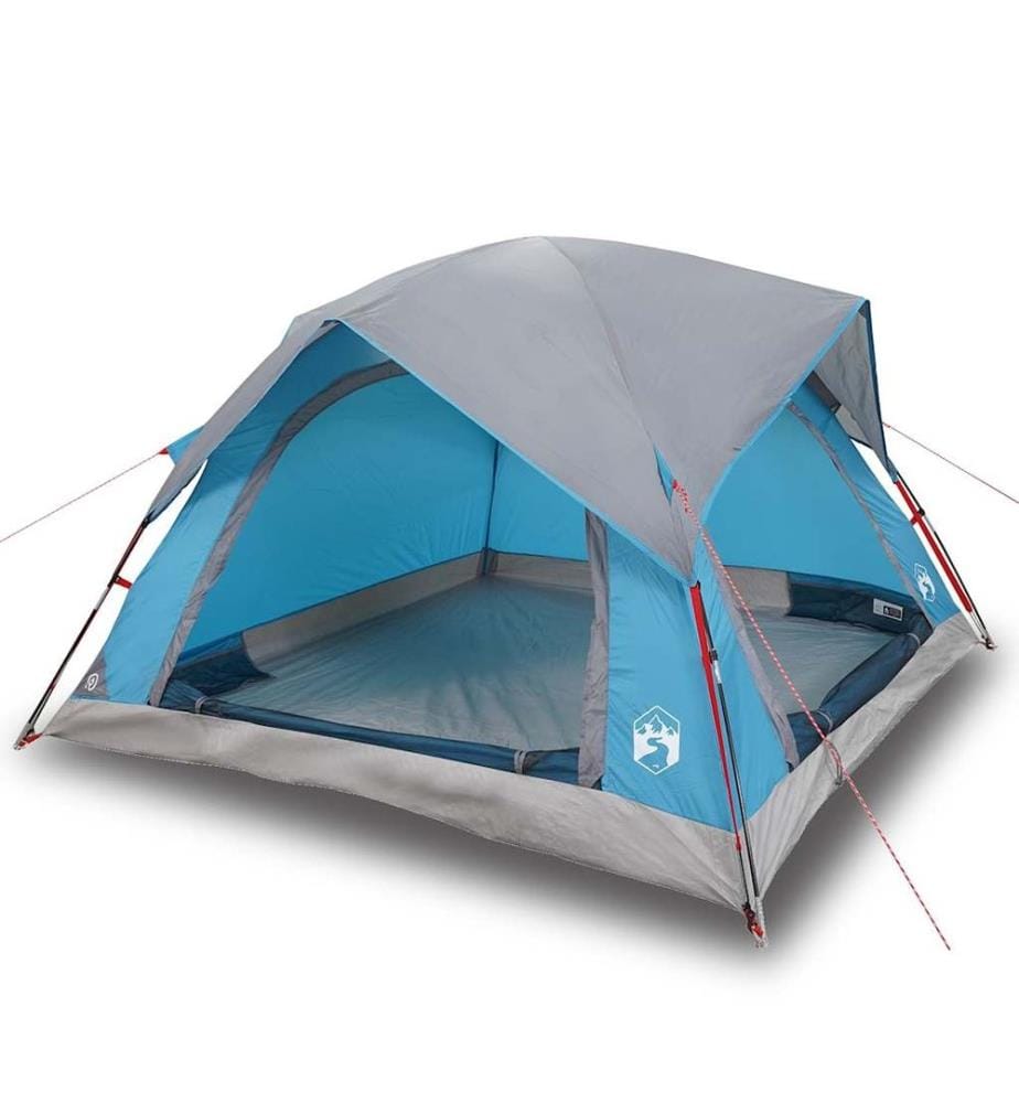 Campingzelt 4 Personen Blau Wasserdicht