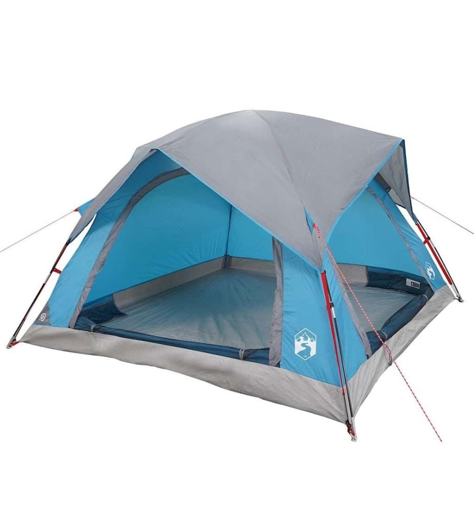 Campingzelt 4 Personen Blau Wasserdicht