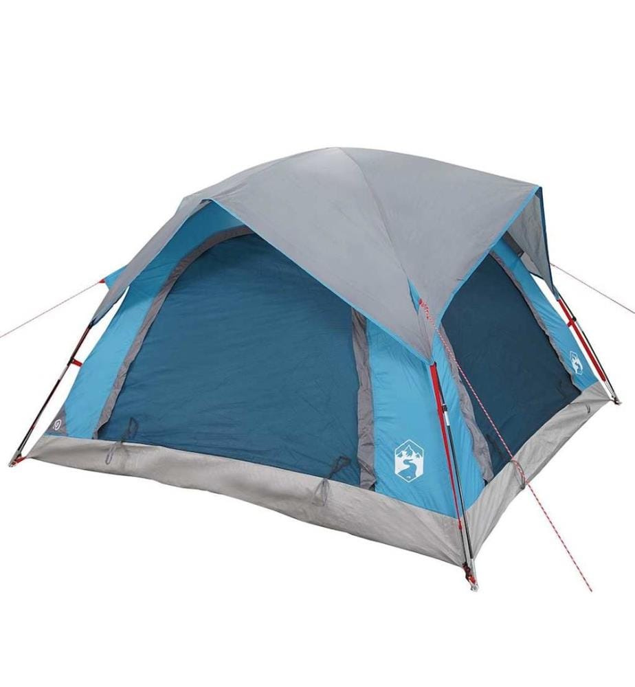 Campingzelt 4 Personen Blau Wasserdicht