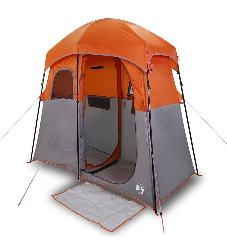 Tente de douche 2 personnes gris et orange imperméable