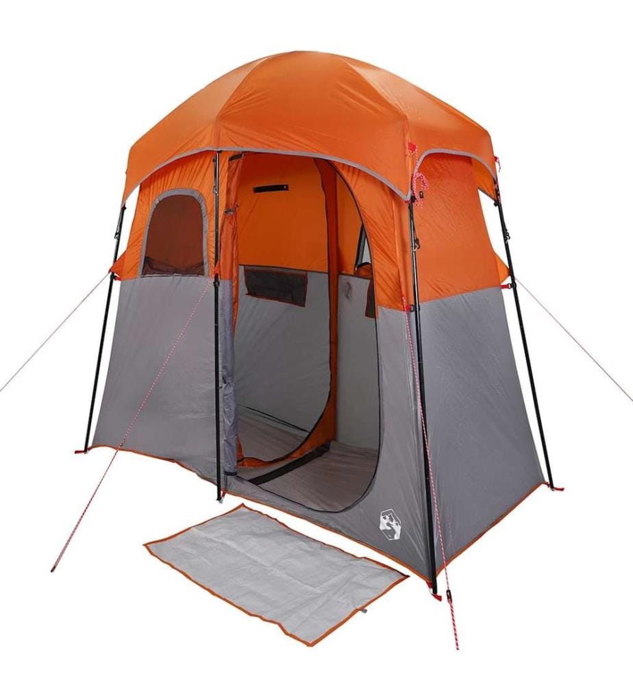 Tente de douche 2 personnes gris et orange imperméable
