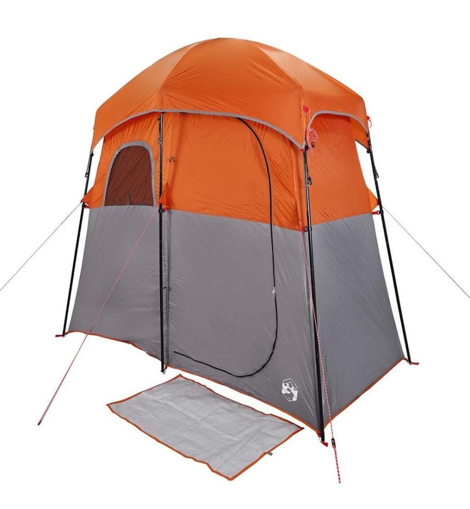 Tente de douche 2 personnes gris et orange imperméable