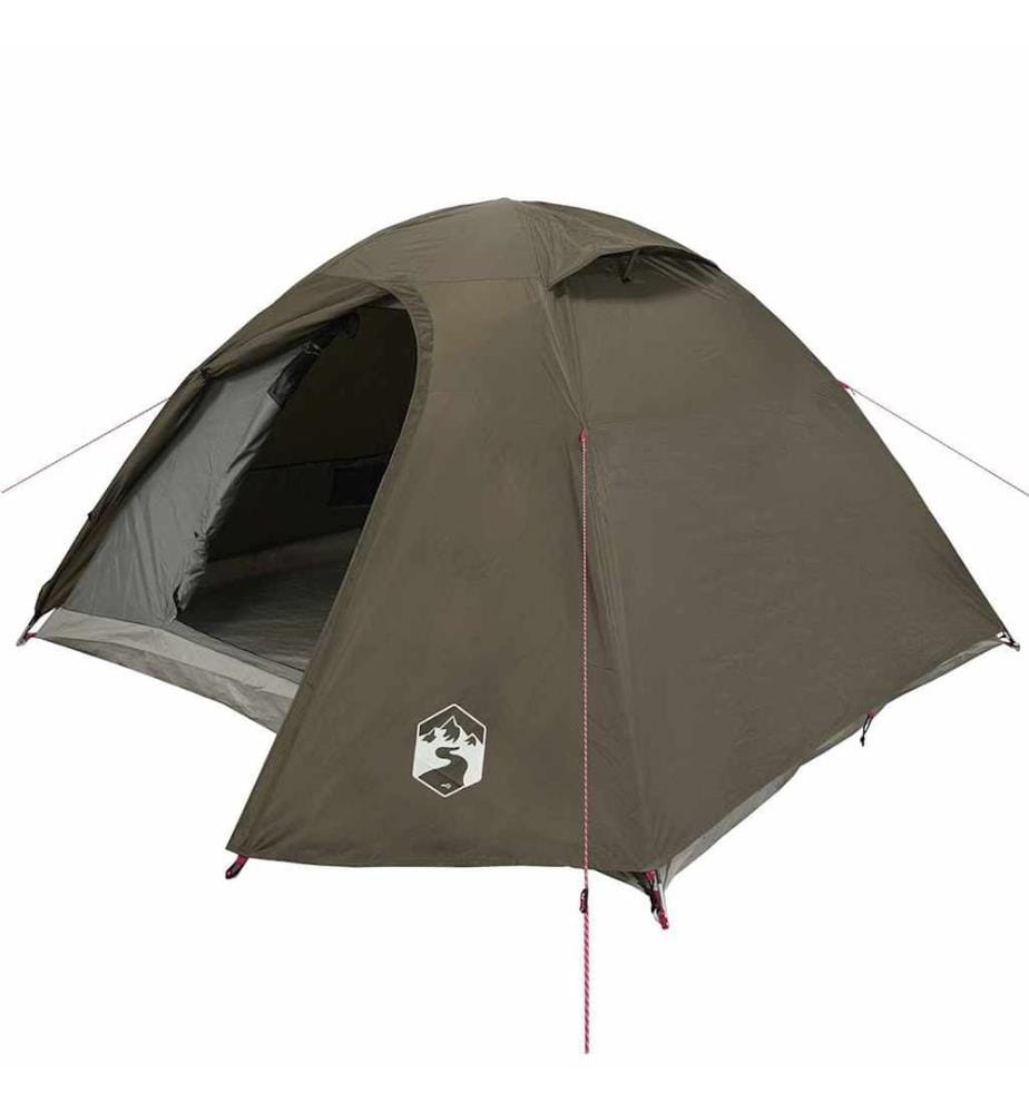 Tente de camping à dôme 3 personne marron imperméable