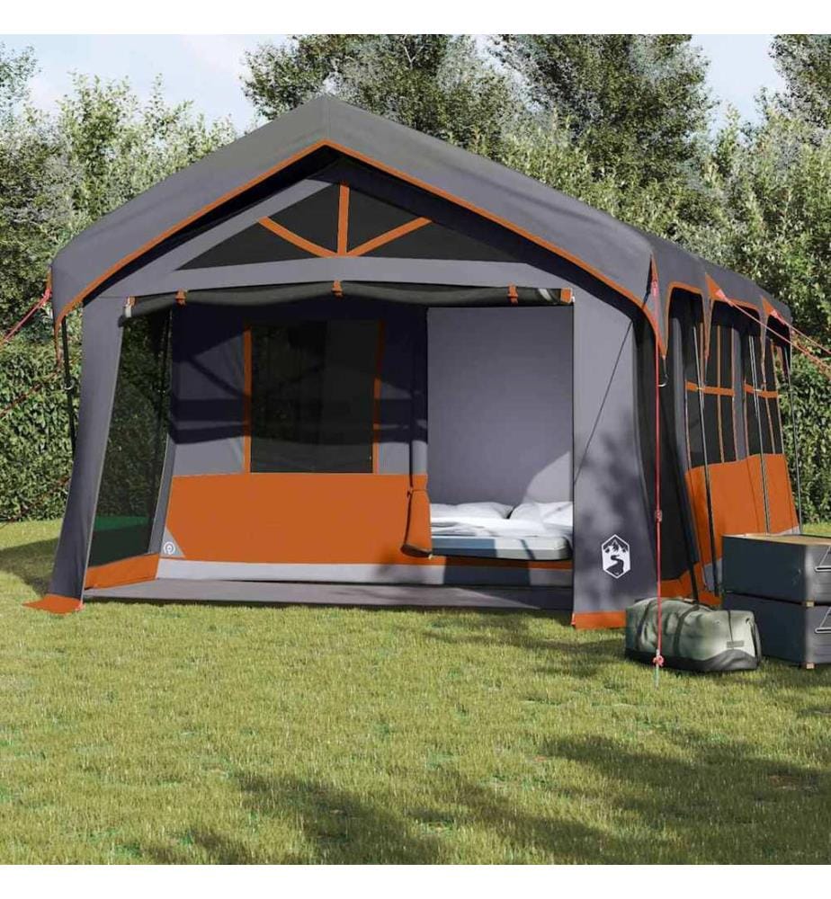 Familienzelt Grau und Orange 620 x 322 x 240 cm Polyester