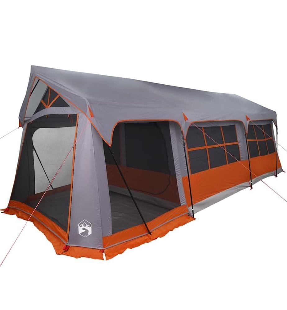 Familienzelt Grau und Orange 620 x 322 x 240 cm Polyester