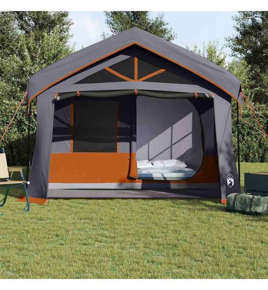 Familienzelt Grau und Orange 620 x 322 x 240 cm Polyester