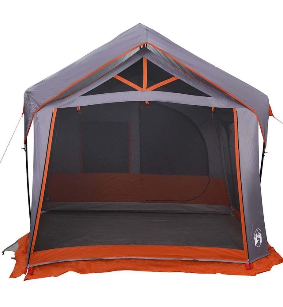 Familienzelt Grau und Orange 620 x 322 x 240 cm Polyester