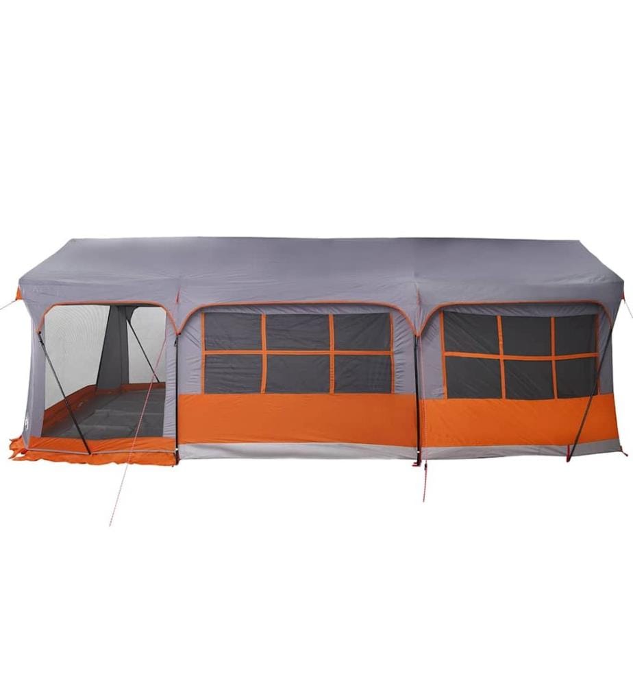Familienzelt Grau und Orange 620 x 322 x 240 cm Polyester