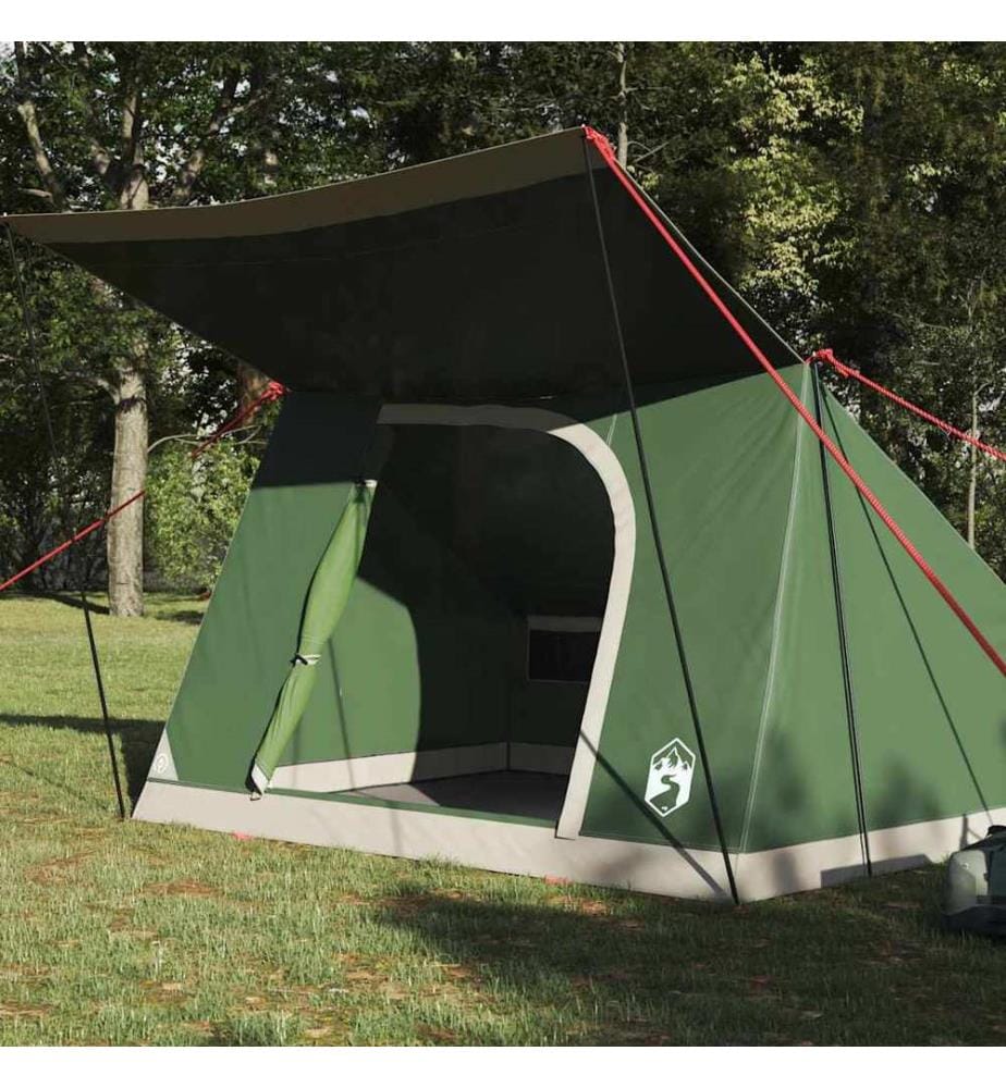 Campingzelt mit Dach mit Speicher Grün 282 x 225 x 154 cm Taft