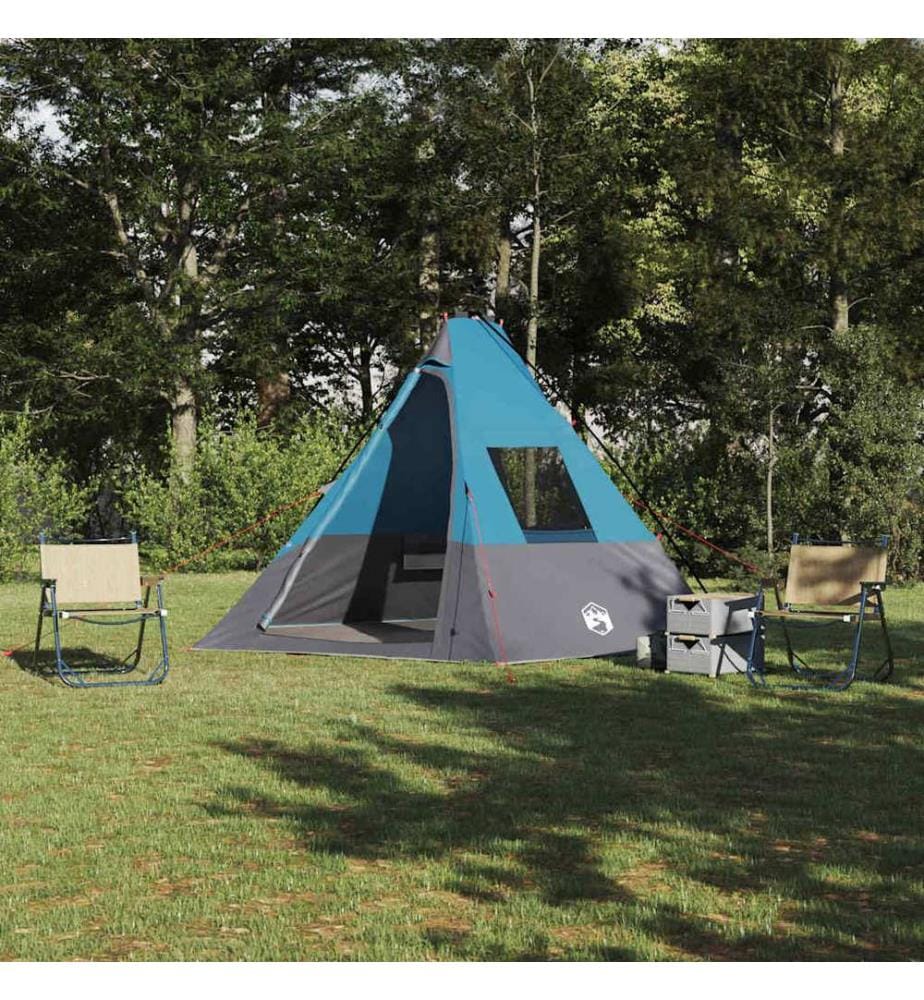 Tipi Zelt mit Dach mit Speicher Blau 383 x 338 x 217 cm Taft