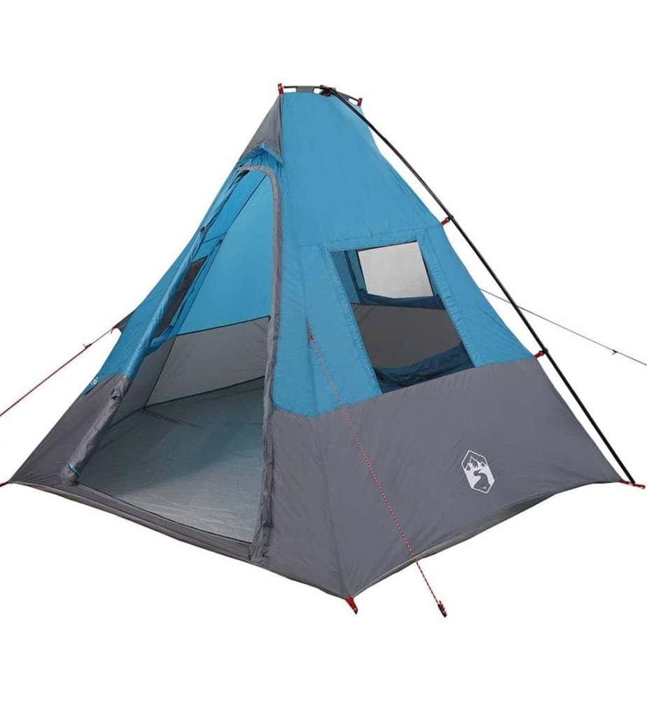 Tipi Zelt mit Dach mit Speicher Blau 383 x 338 x 217 cm Taft