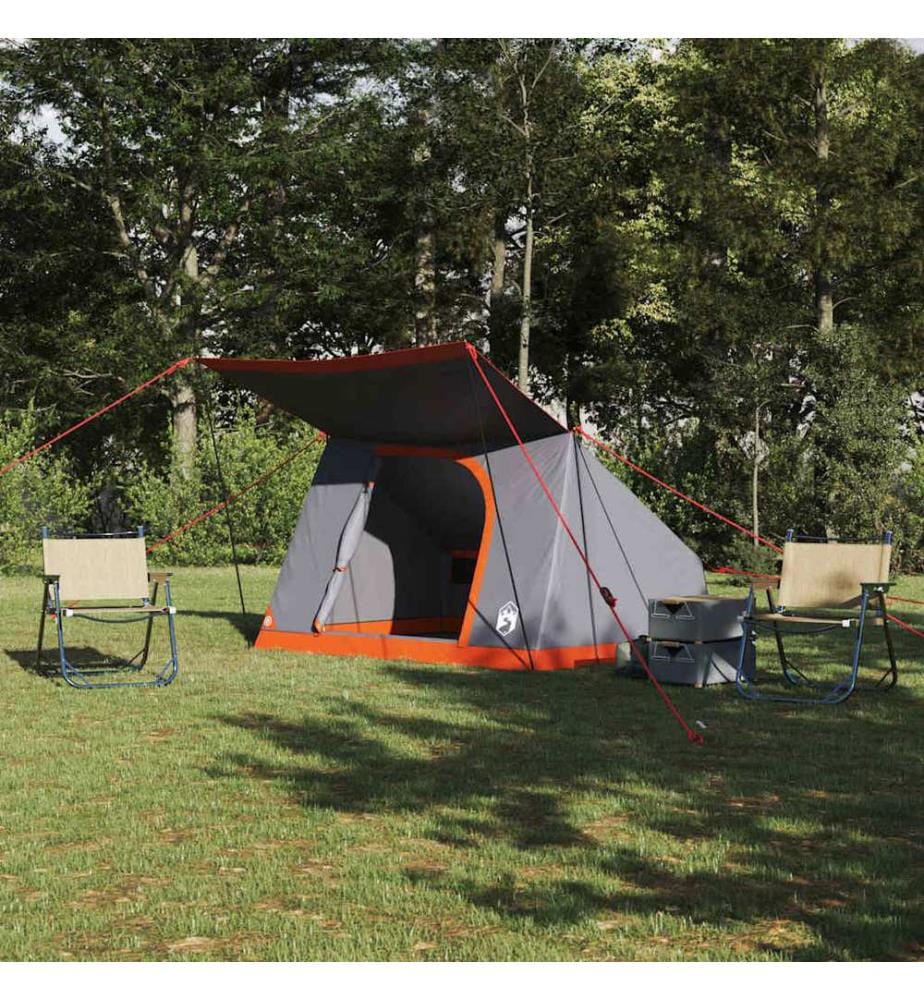 Campingzelt mit Dach Grau und Orange 223 x 163 x 130 cm Taft