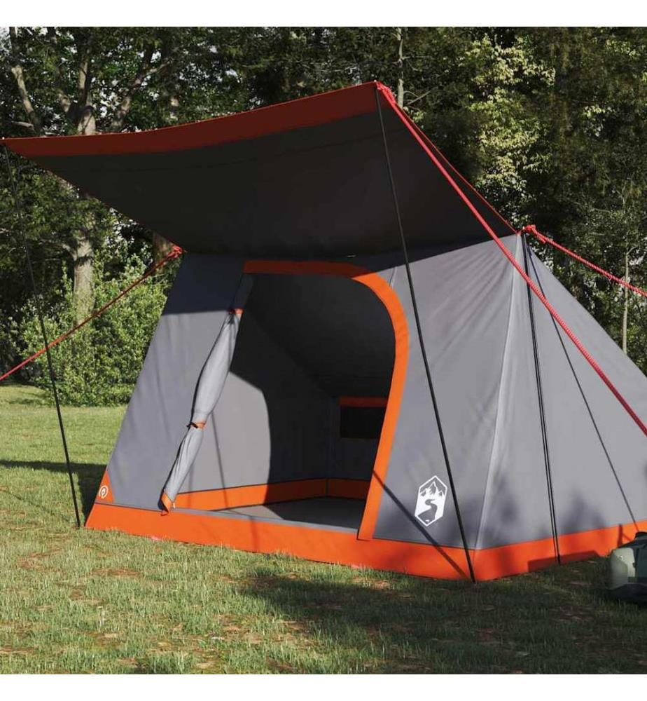 Campingzelt mit Dach Grau und Orange 223 x 163 x 130 cm Taft