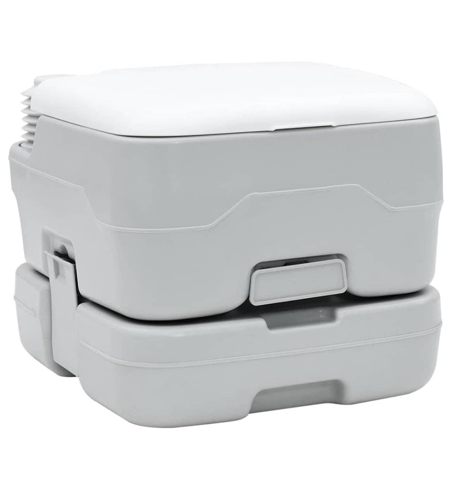 Toilette de Camping Gris et blanc 41,5 x 36,5 x 30 cm