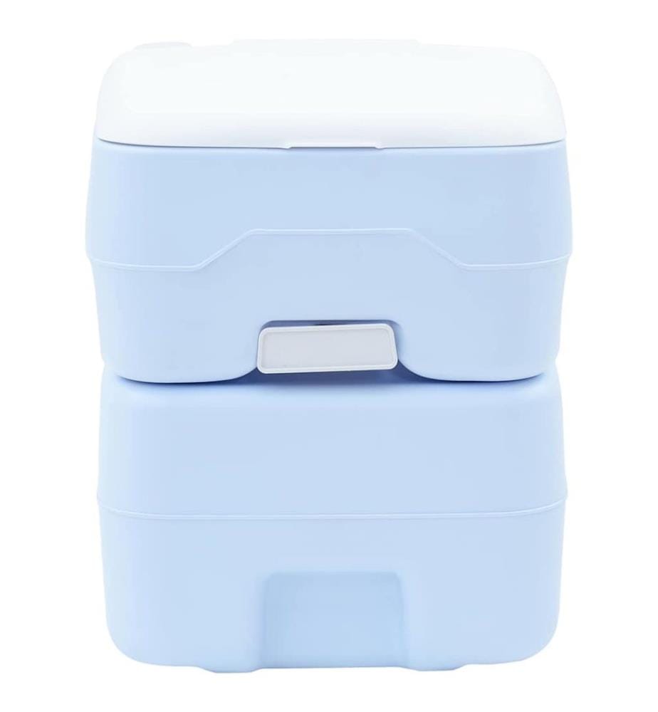 Toilette de Camping Bleu Clair et Blanc 41,5 x 36,5 x 42 cm