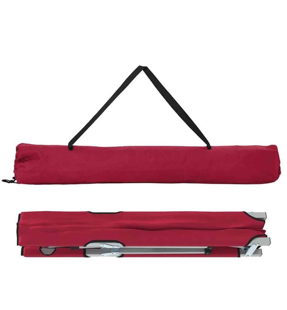 Lit de camping pliant Rouge 194 x 62,5 x 42,5 cm
