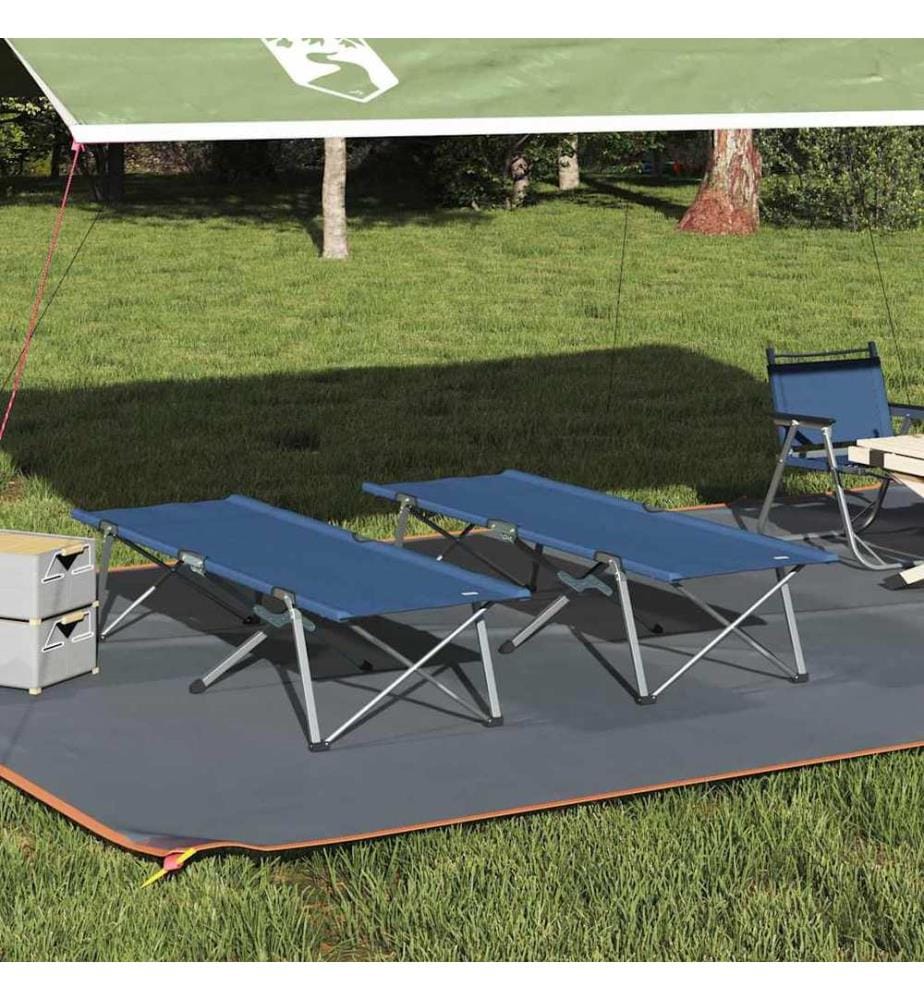 Klapp Schlafbett fürs Camping 2 pcs Blau 194 x 62,5 x 42,5 cm