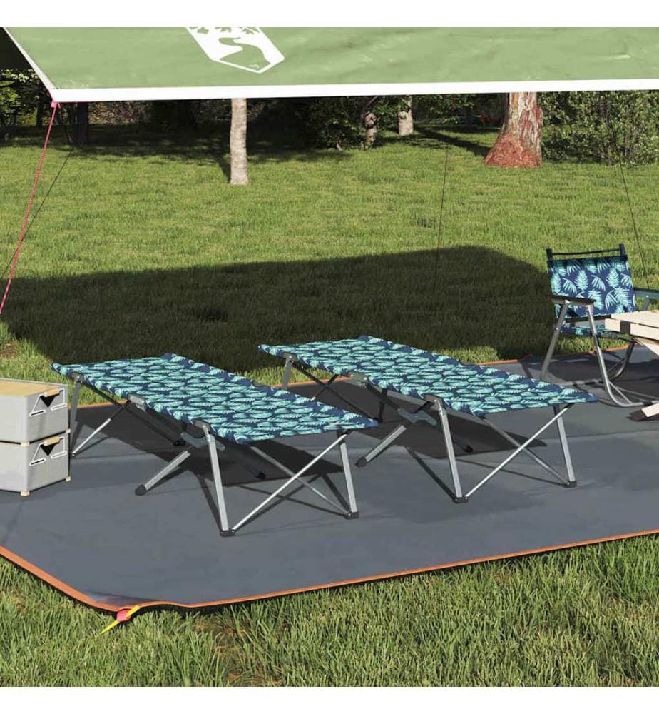 Lit de camping pliant 2 pcs Foret 194 x 62,5 x 42,5 cm