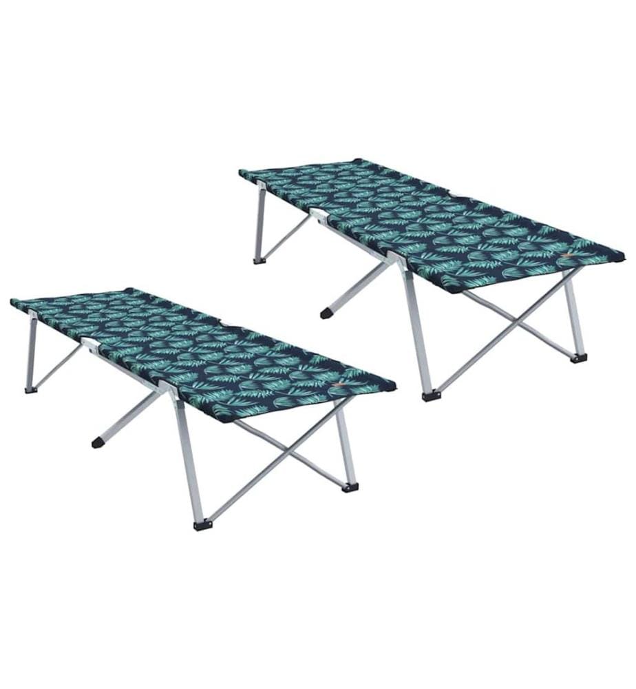 Lit de camping pliant 2 pcs Foret 194 x 62,5 x 42,5 cm