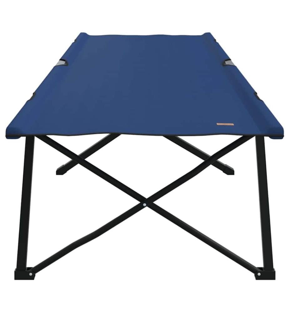 Lit de camping pliant Bleu 206 x 76 x 74 cm Oxford et acier