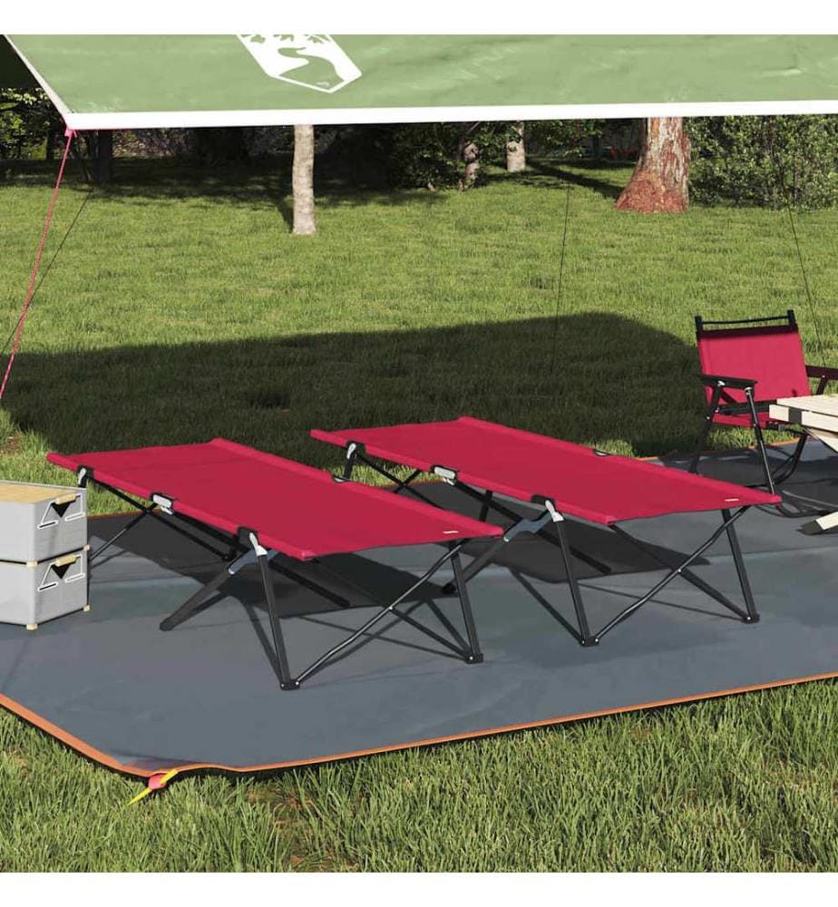 Klapp Schlafbett fürs Camping 2 pcs Rot 206 x 76 x 74 cm