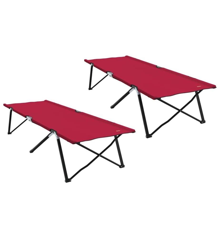 Klapp Schlafbett fürs Camping 2 pcs Rot 206 x 76 x 74 cm