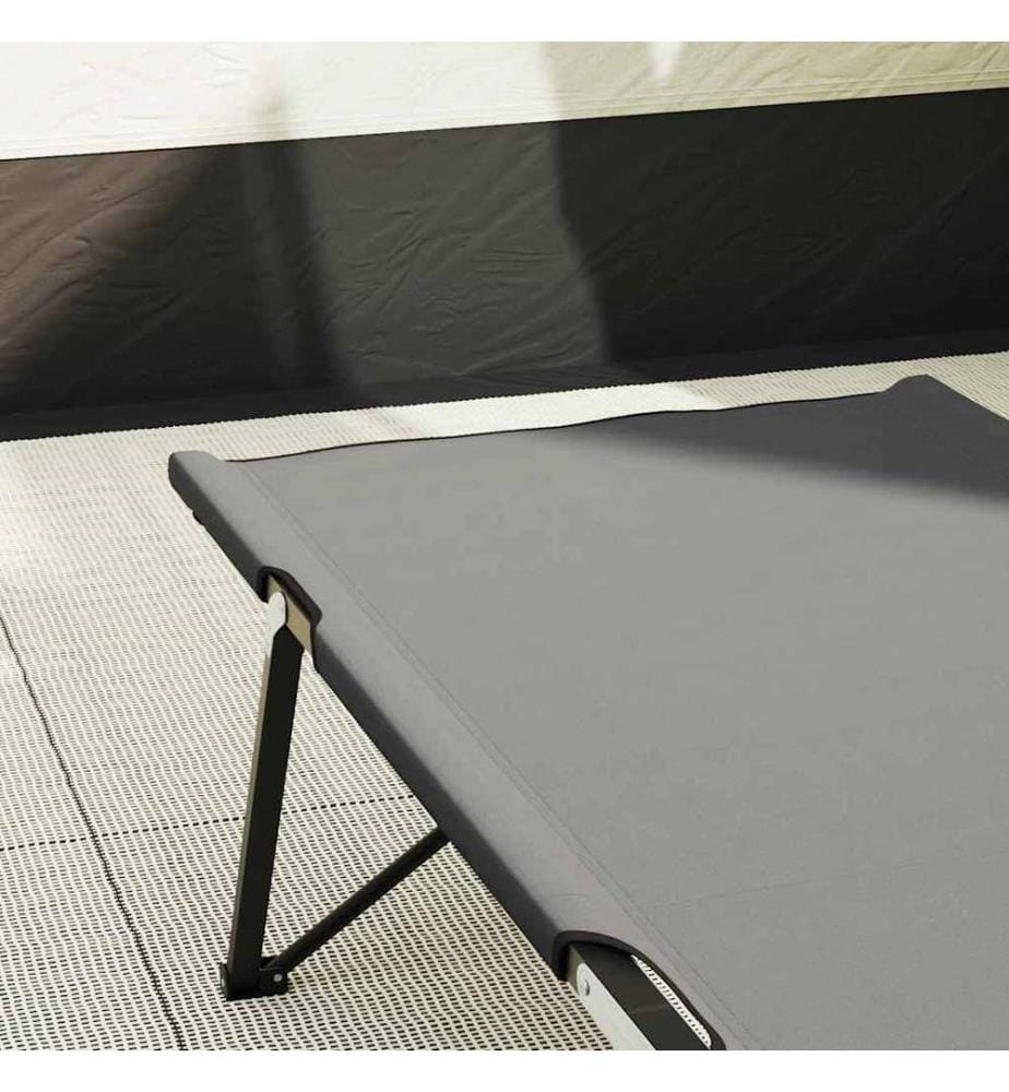 Klapp Schlafbett fürs Camping 2 pcs Grau 206 x 76 x 74 cm