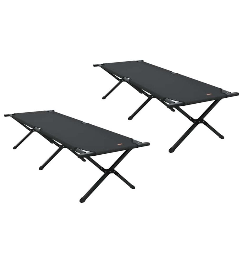 Klapp Schlafbett fürs Camping 2 pcs Schwarz 193 x 69 x 45 cm