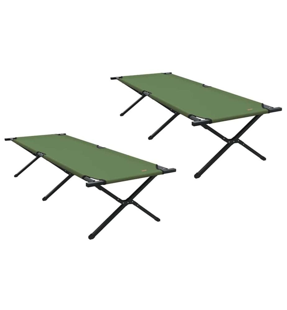 Klapp Schlafbett fürs Camping 2 pcs Grün 210 x 80 x 46 cm
