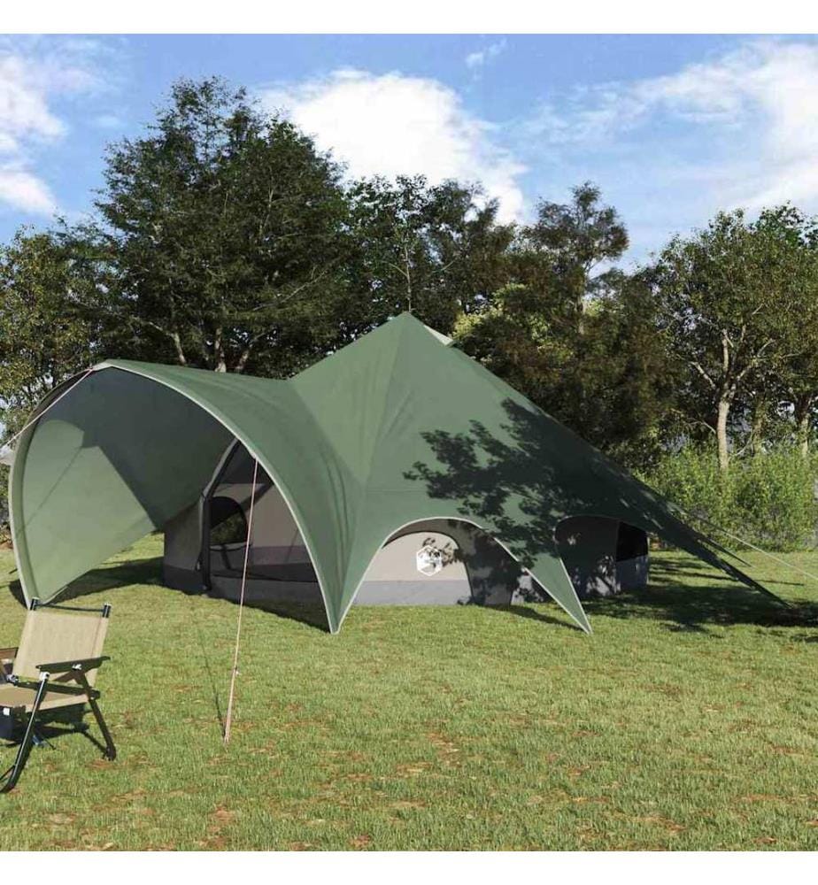 Teepee Zelt für 7 Personen Grün und Grau 600 x 600 x 347 cm