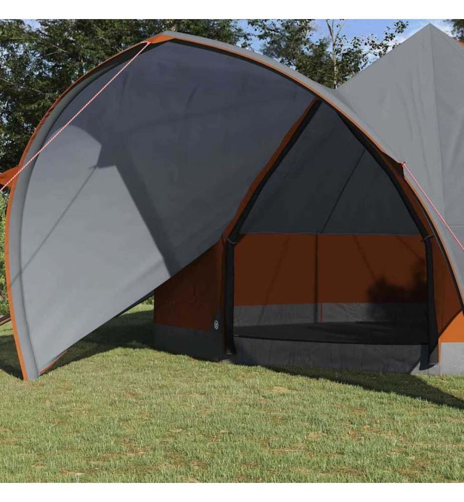 Teepee Zelt für 7 Personen Grau und Orange 600 x 600 x 347 cm