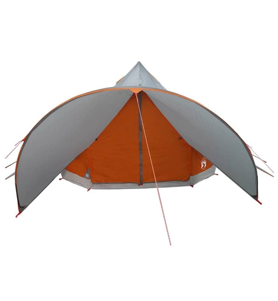 Teepee Zelt für 7 Personen Grau und Orange 600 x 600 x 347 cm