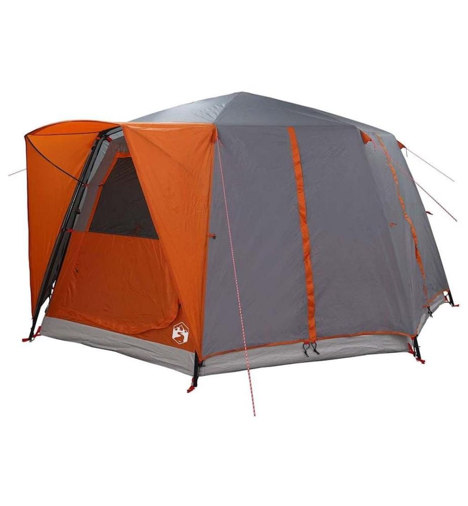 Zelt für 6 Personen mit Dach Grau und Orange 425 x 396 x 222 cm