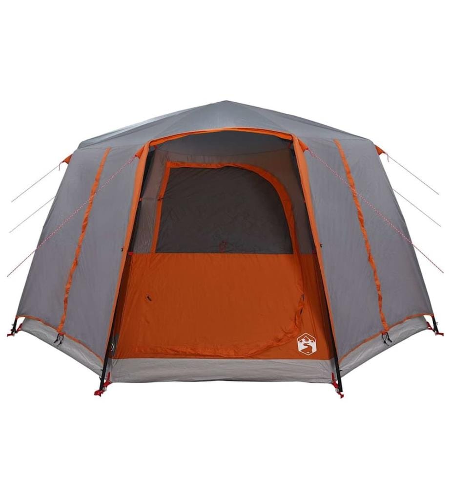 Zelt für 6 Personen mit Dach Grau und Orange 425 x 396 x 222 cm