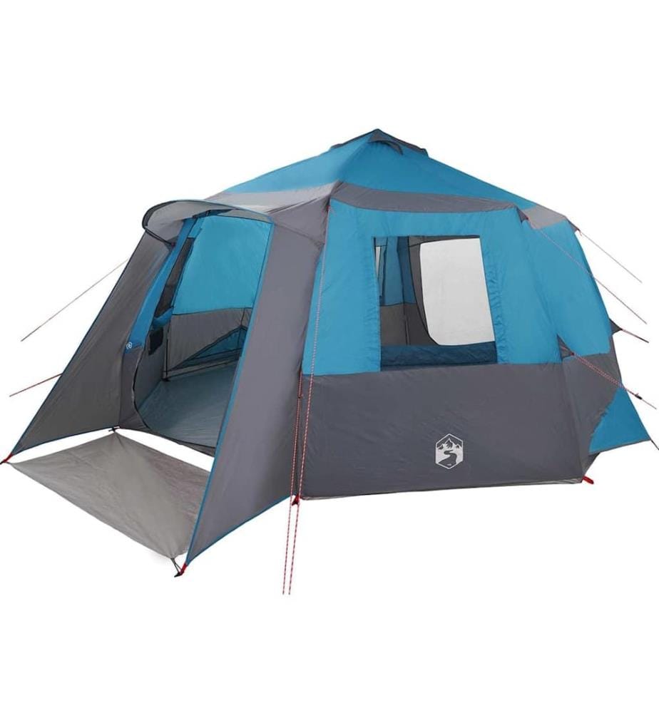 Kabine Zelt 12-Personen Blau und Grau 500 x 500 x 294 cm