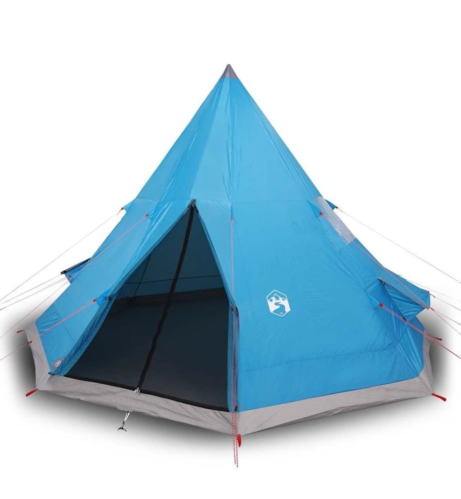 Tente de camping tipi 4 personnes bleu imperméable