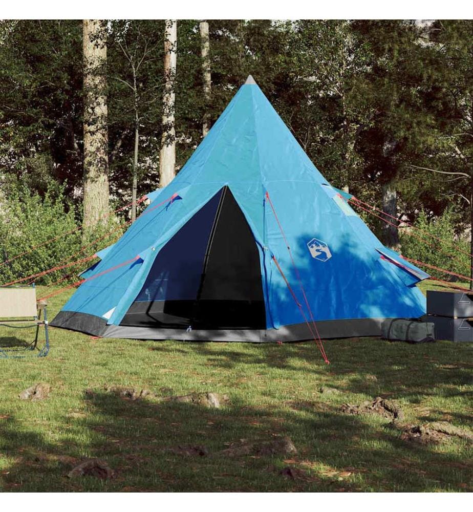 Tente de camping tipi 4 personnes bleu imperméable